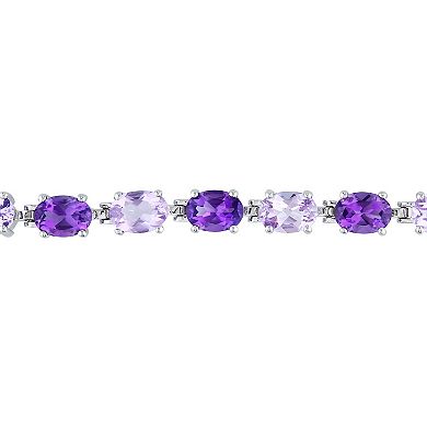 Stella Grace Sterling Silver Amethyst and Rose de France Bracelet