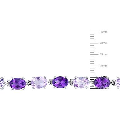 Stella Grace Sterling Silver Amethyst and Rose de France Bracelet