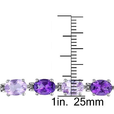 Stella Grace Sterling Silver Amethyst and Rose de France Bracelet