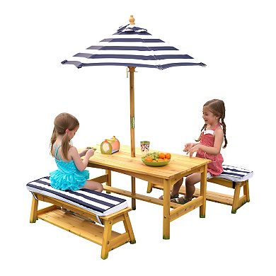 KidKraft Striped Outdoor Table and Bench Set