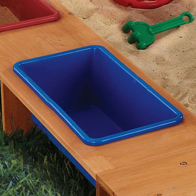 KidKraft Outdoor Sandbox and Striped Canopy Set