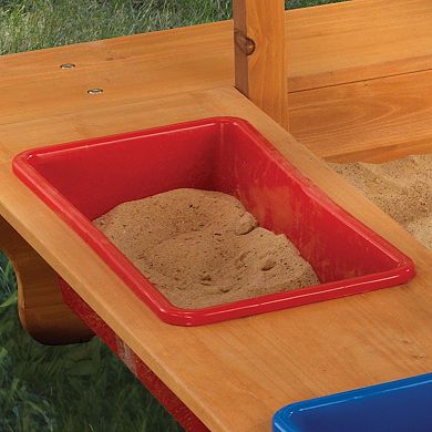KidKraft Outdoor Sandbox and Striped Canopy Set