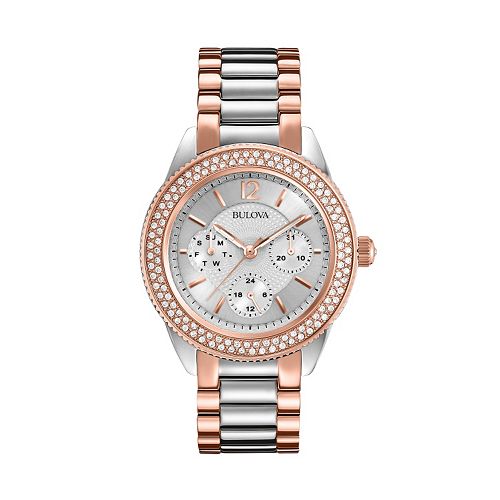 Bulova Women's Crystal Two Tone Stainless Steel Watch - 98N100