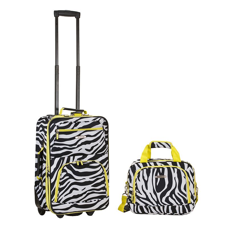 Rockland Print 2-Piece Luggage Set, Green Zebra