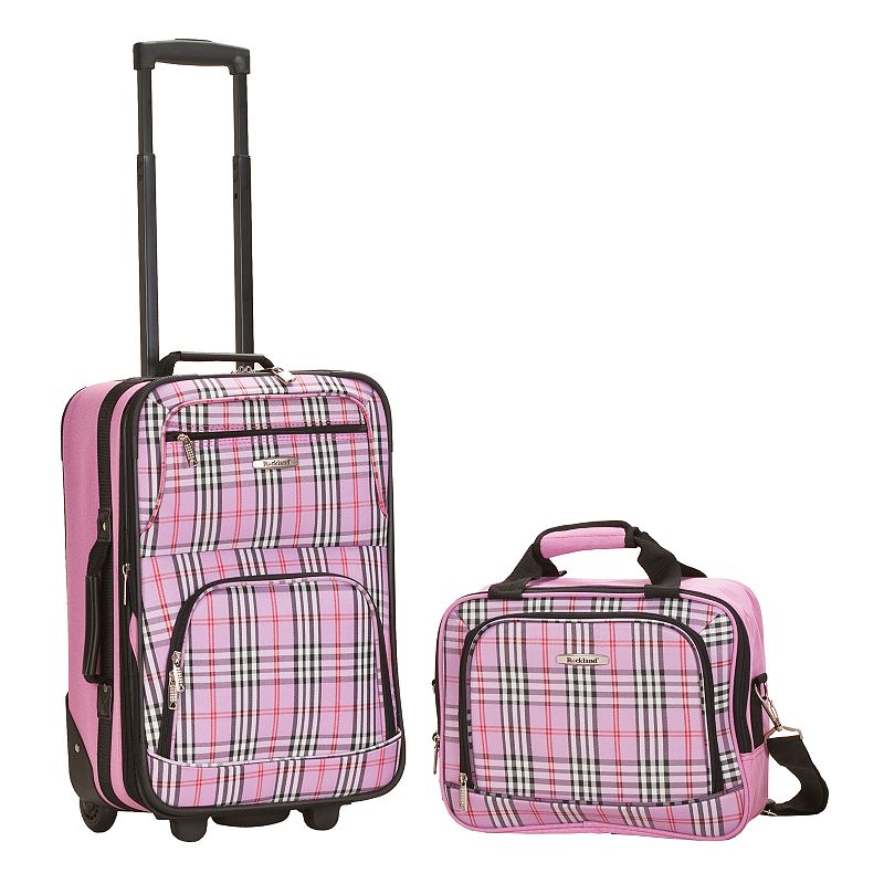Rockland Print 2-Piece Luggage Set, Pink Cross