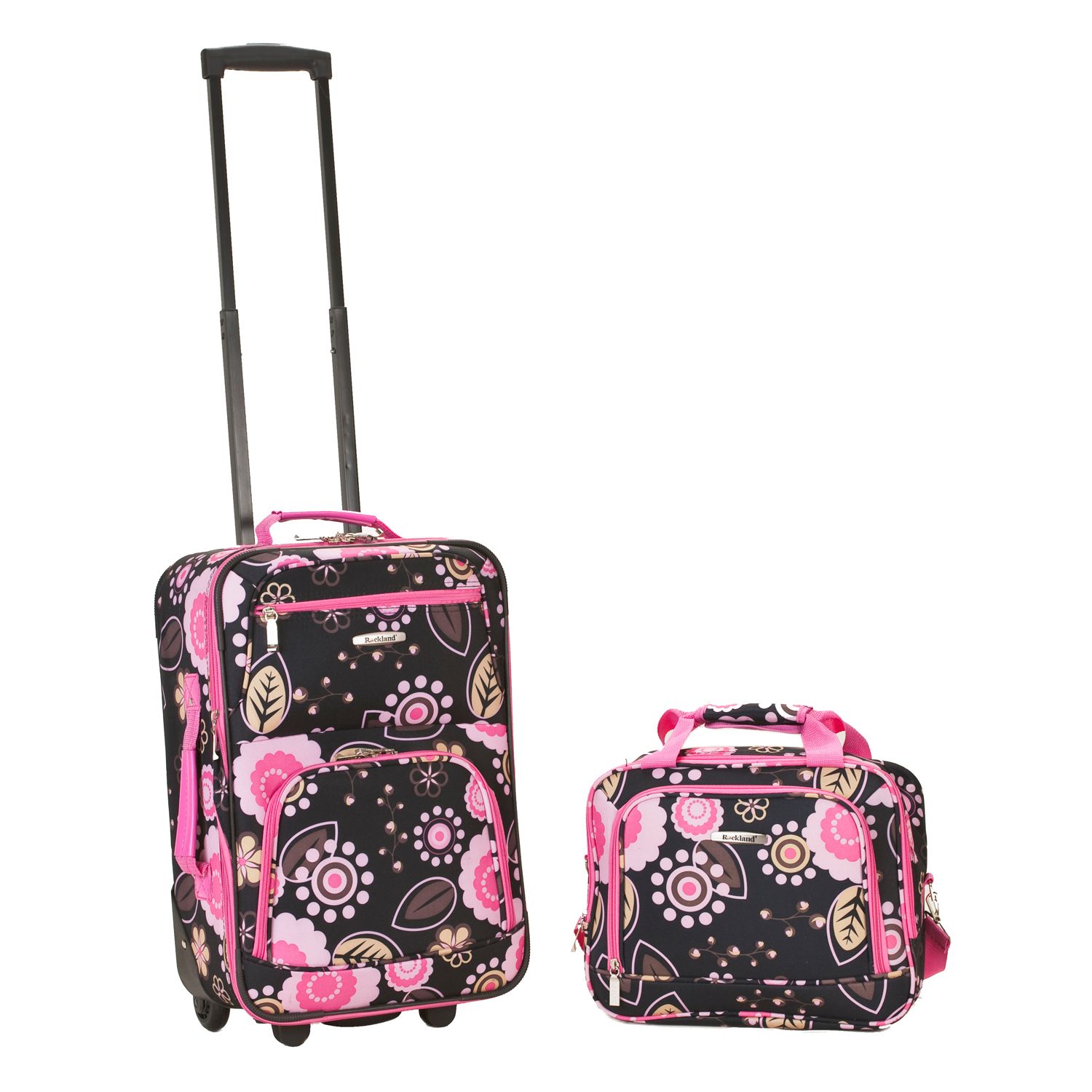 rockland melbourne 2 piece expandable spinner luggage set