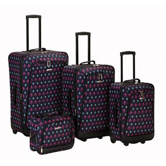 Rockland Print 4 pc Luggage Set