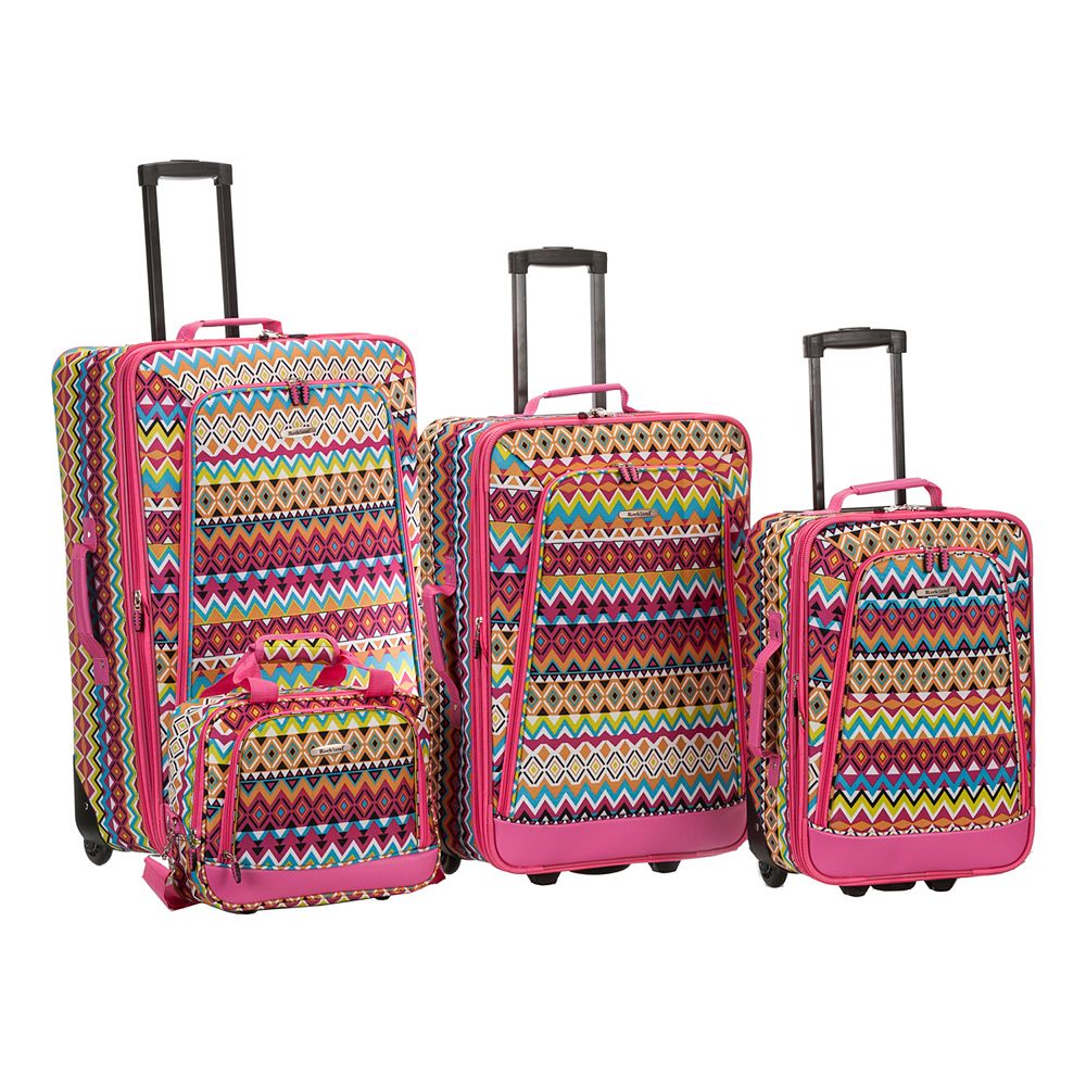 Rockland Print 4-Piece Luggage Set