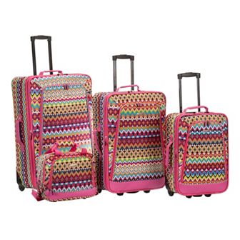 Rockland Print 4 pc Luggage Set