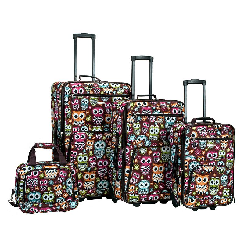 Rockland 4-Piece Print Luggage Set