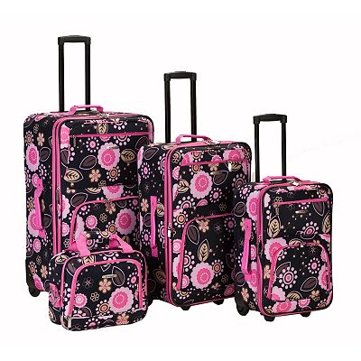 Rockland 4 Piece Print Luggage Set