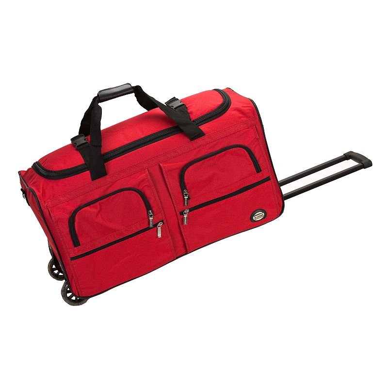 Rockland 30-Inch Rolling Duffel Bag, Red