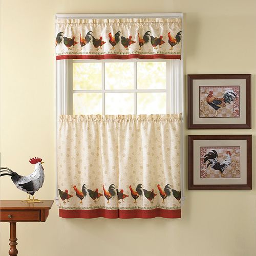 CHF Morning Rooster 3-pc. Tier Kitchen Curtain Set