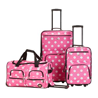 Rockland Luggage, 3 pc Wheeled Luggage Set