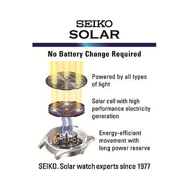 Seiko Men's Stainless Steel Solar Chronograph Watch - SSC141