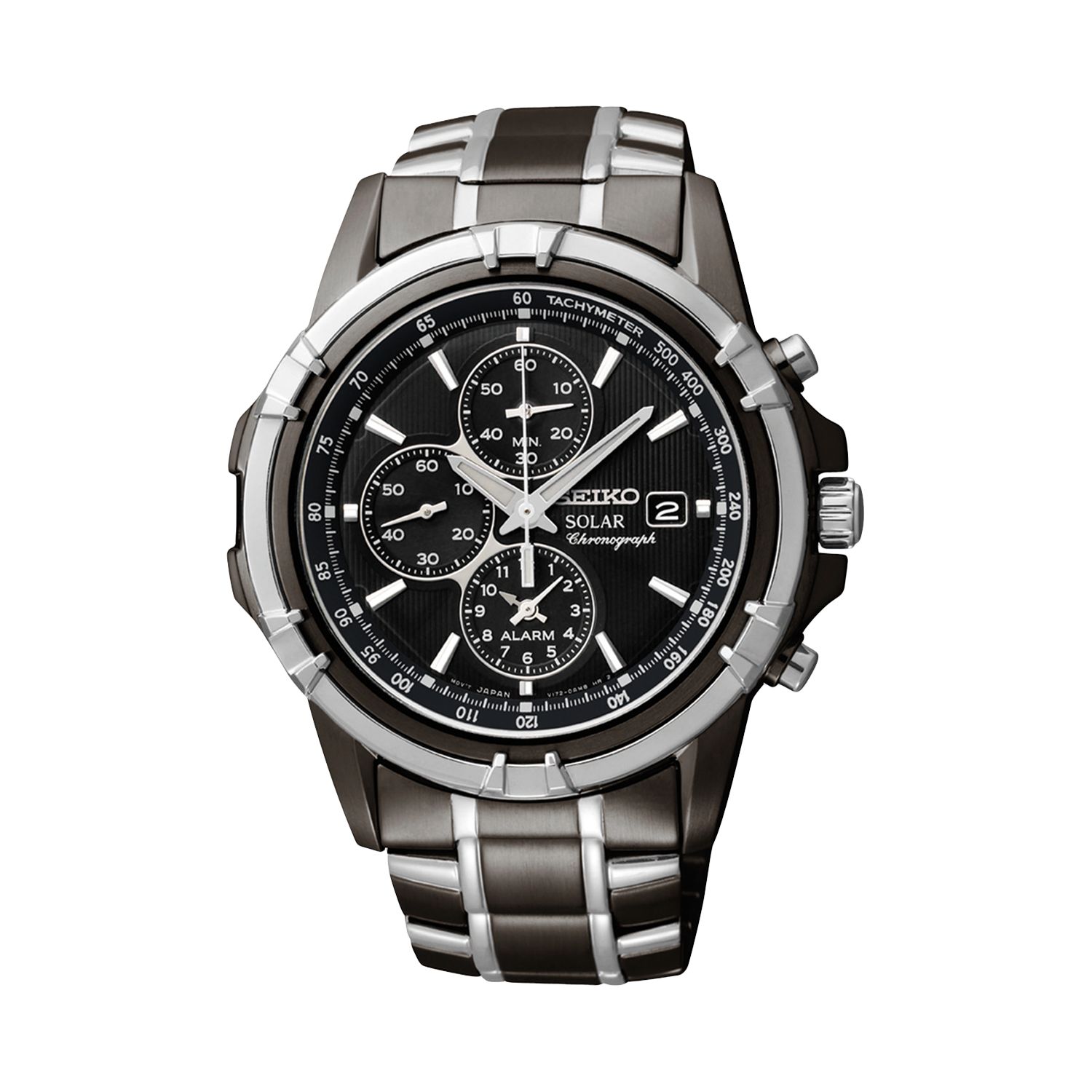 black seiko solar watch