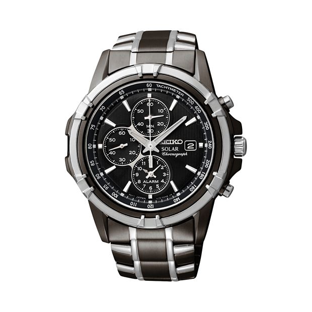 Seiko Men s Two Tone Stainless Steel Solar Chronograph Watch SSC143