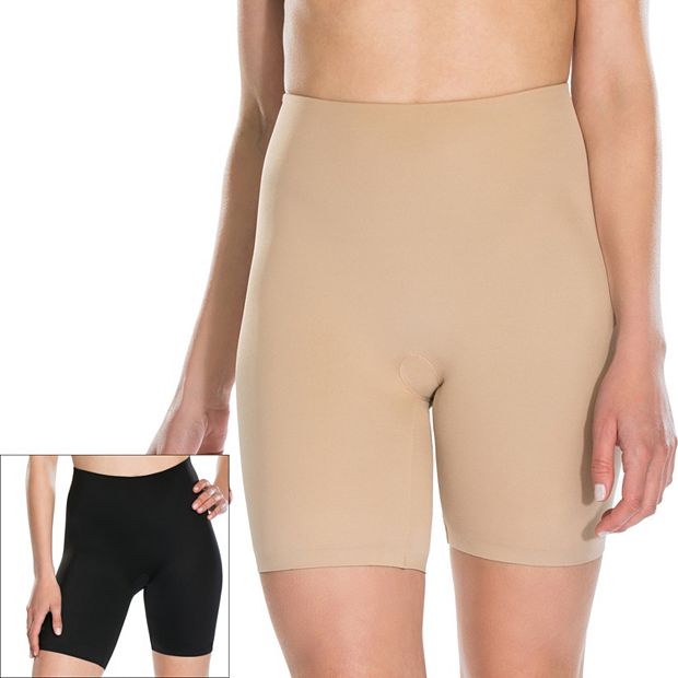 SPANX Assets Red Hot Label Mid-Thigh Primer Lightweight Slimming Shorts  (Large, Champagne Nude)
