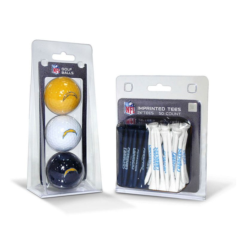 Team Golf San Diego Chargers Ball and Tee Set, Multicolor