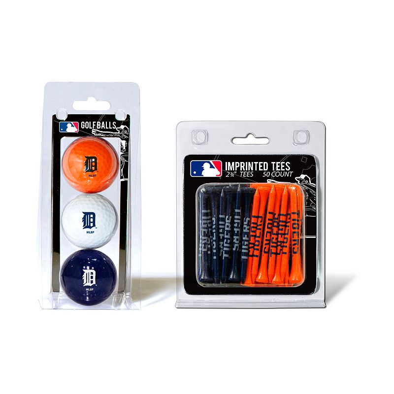 Team Golf Detroit Tigers Ball and Tee Set, Multicolor