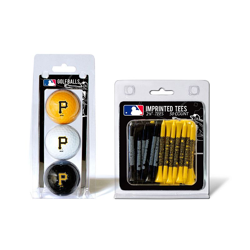 Team Golf Pittsburgh Pirates Ball and Tee Set, Multicolor