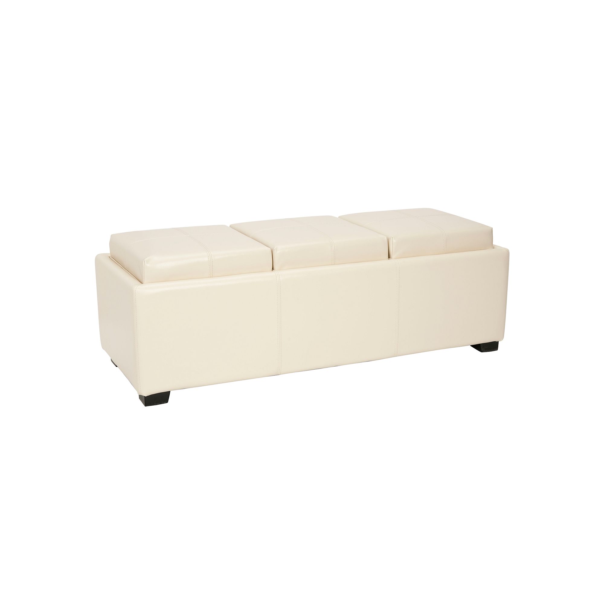 Safavieh Harrison Triple Tray Storage Ottoman, Ivory