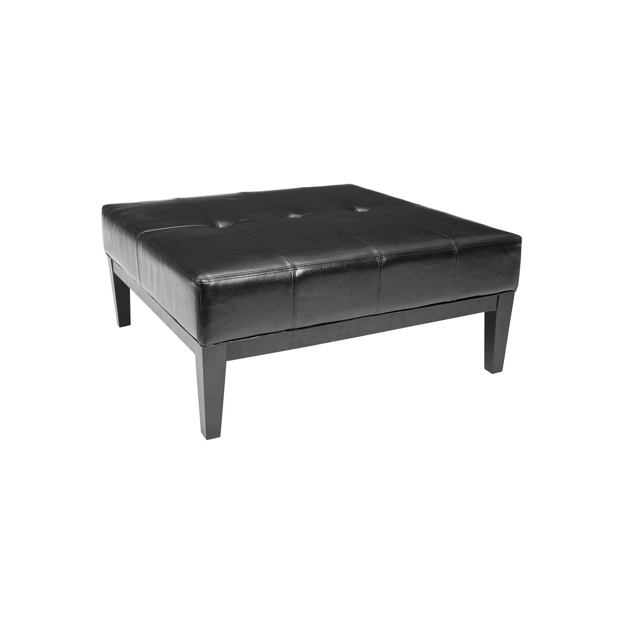 Safavieh Fulton Large Square Cocktail Ottoman, Black