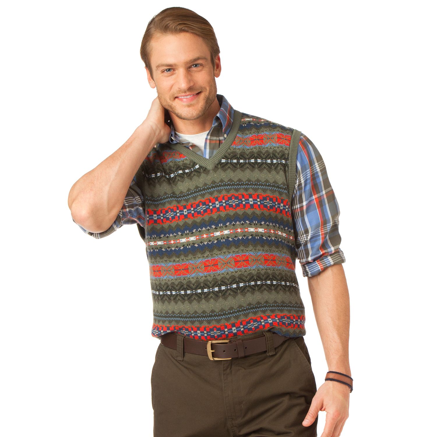 sweater vest with polo shirt