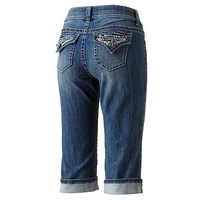Petite Apt. 9® Embellished Cuffed Denim Capris
