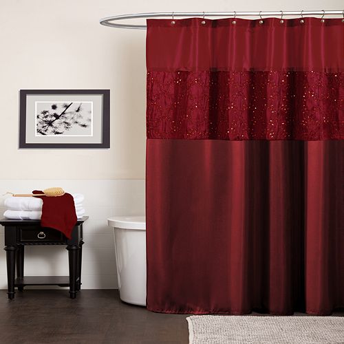Lush Decor Maria Fabric Shower Curtain