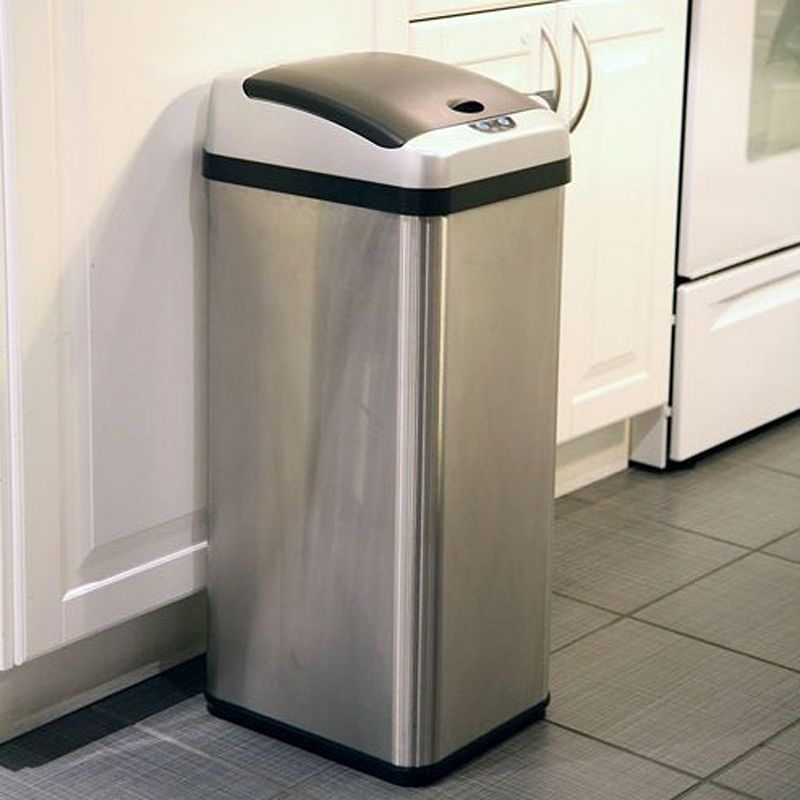 iTouchless 13 Gallon Rectangular Extra-Wide Automatic Sensor Trash Can  Stainless Steel