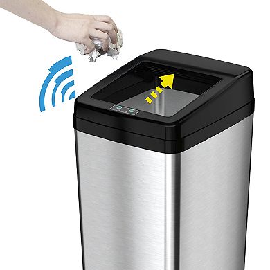 iTouchless 14-Gallon Stainless Steel Automatic Sensor Touchless Trash Can