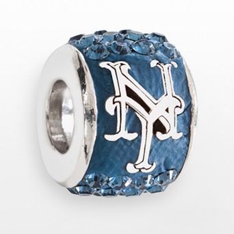 LogoArt New York Mets Sterling Silver Crystal Logo Bead
