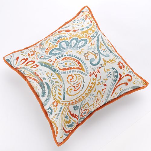 Watercolor Paisley Decorative Pillow