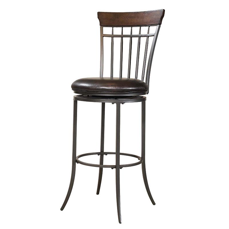 Cameron Ladder Back Swivel Bar Stool, Brown, Furniture