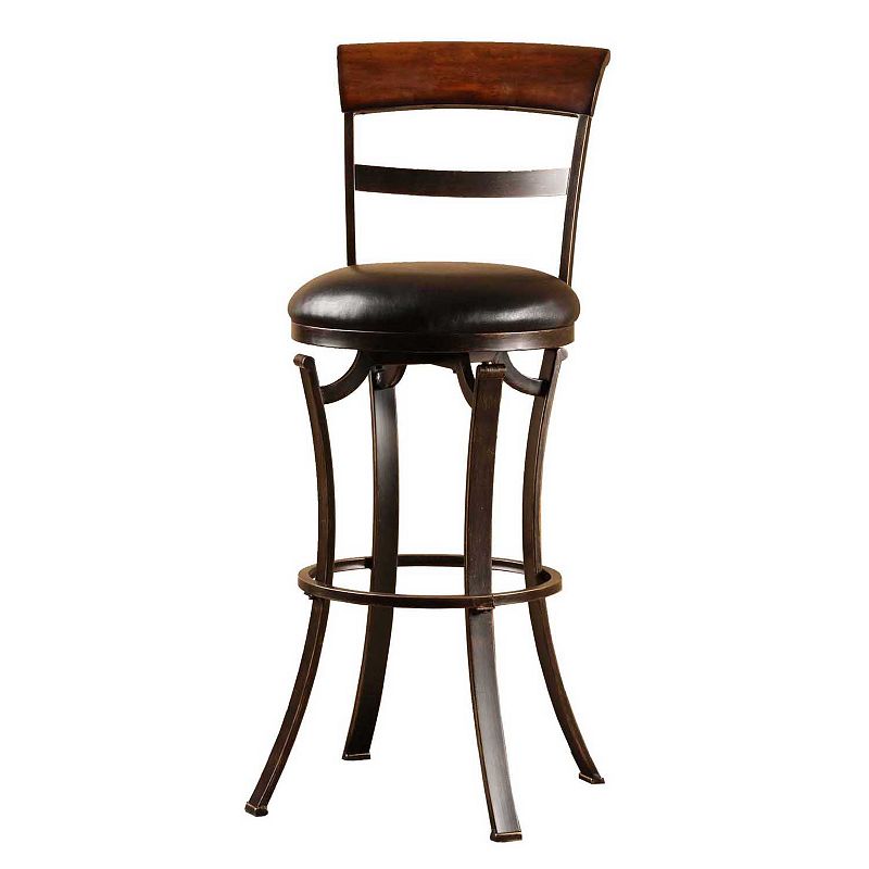 Drummond Swivel Counter Stool, Brown, Furniture