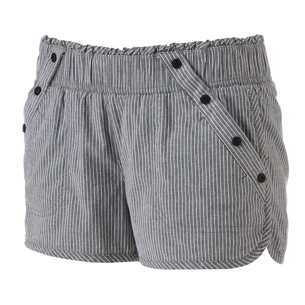 Rewind Smocked Striped Shortie Shorts - Juniors