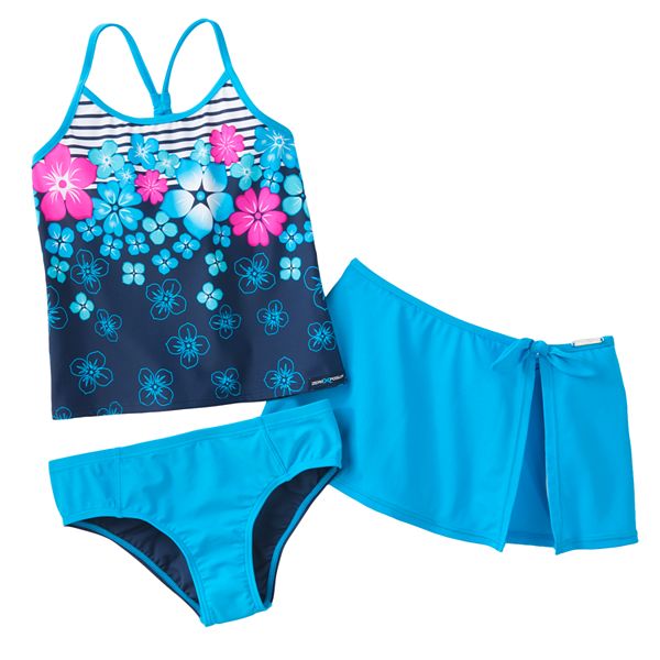 ZeroXposur Floral 3-pc. Tankini Swimsuit Set - Girls 7-16