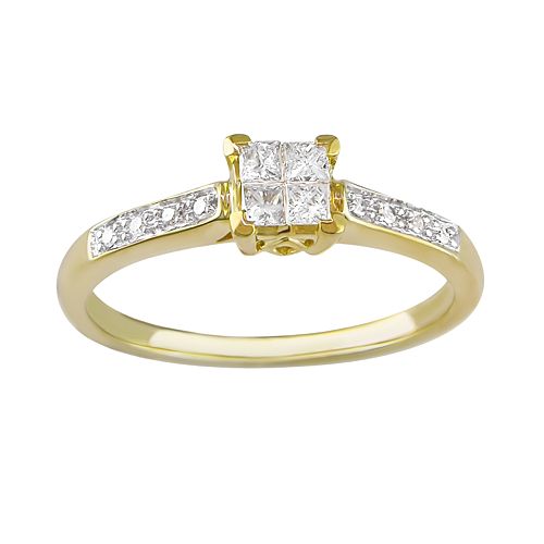 Stella Grace PrincessCut Diamond Engagement Ring in 10k Gold (1/4 ct