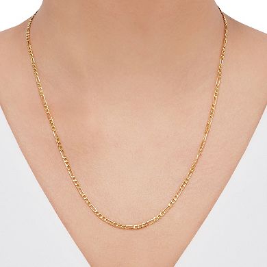 Everlasting Gold 14k Gold Figaro Chain Necklace