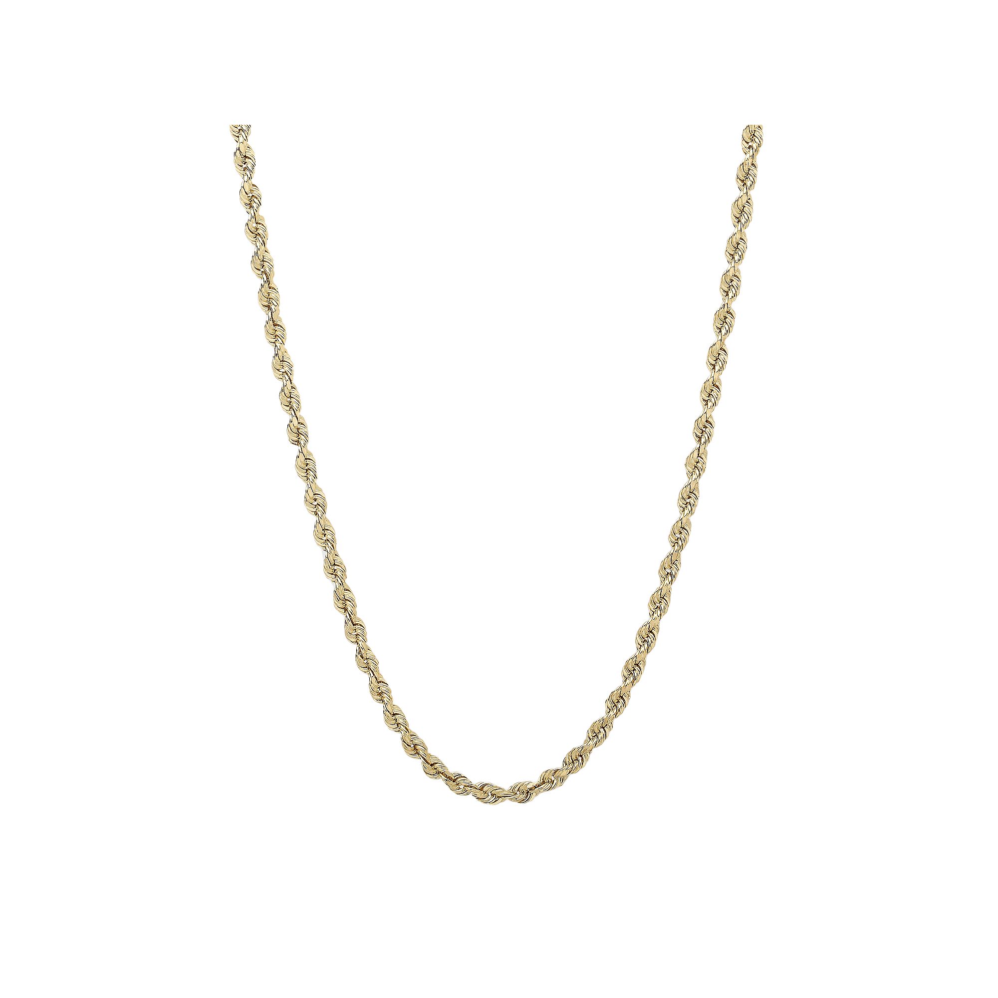 Everlasting Gold 14k Gold Rope Chain Necklace, Womens, Size: 18, Yellow