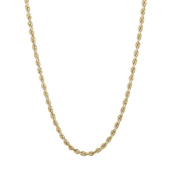 Everlasting Gold 14k Gold Rope Chain Necklace