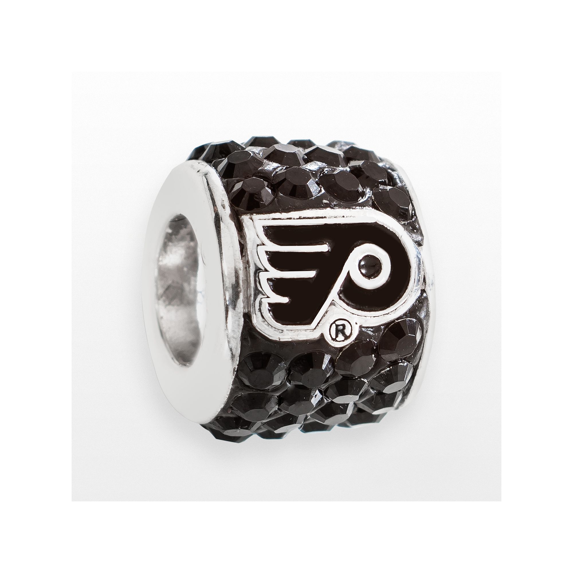 LogoArt Philadelphia Flyers Sterling Silver Crystal Logo Bead, Womens