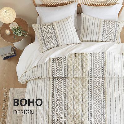 INK+IVY Imani 3 pc Tufted Chenille Cotton Comforter Set