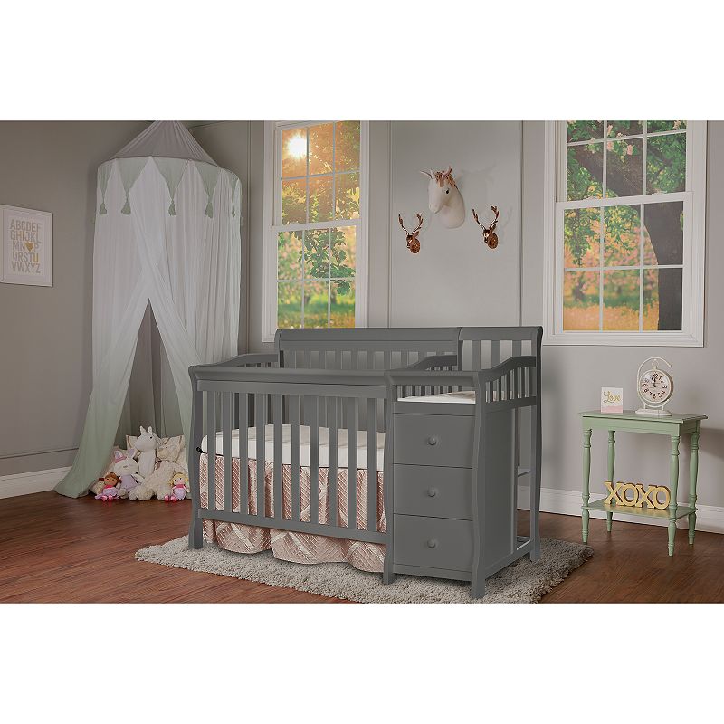 Dream On Me Jayden 4-in-1 Mini Convertible Crib and Changer - Dark Gray