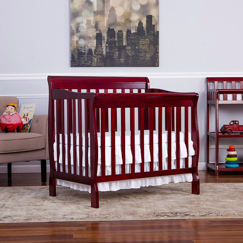 Dream On Me Aden Convertible 4-in-1 Mini Crib in Cherry