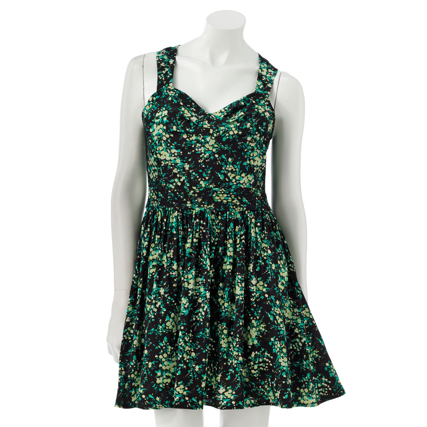 kohls black floral dress