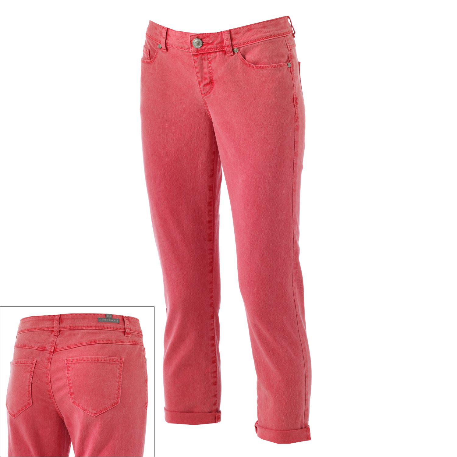 red denim capris