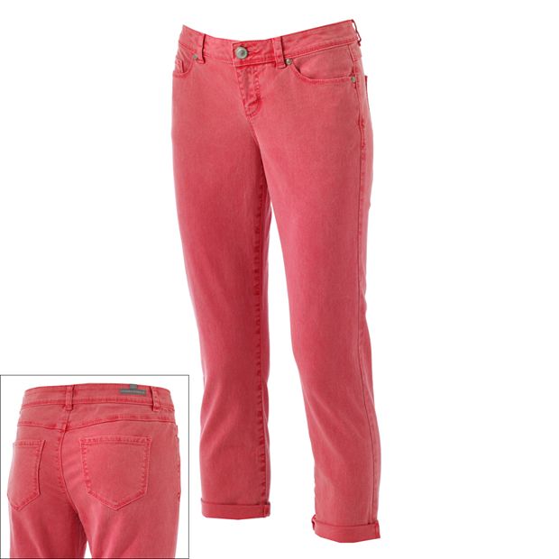 LC Lauren Conrad Roll-Cuff Color Denim Capris