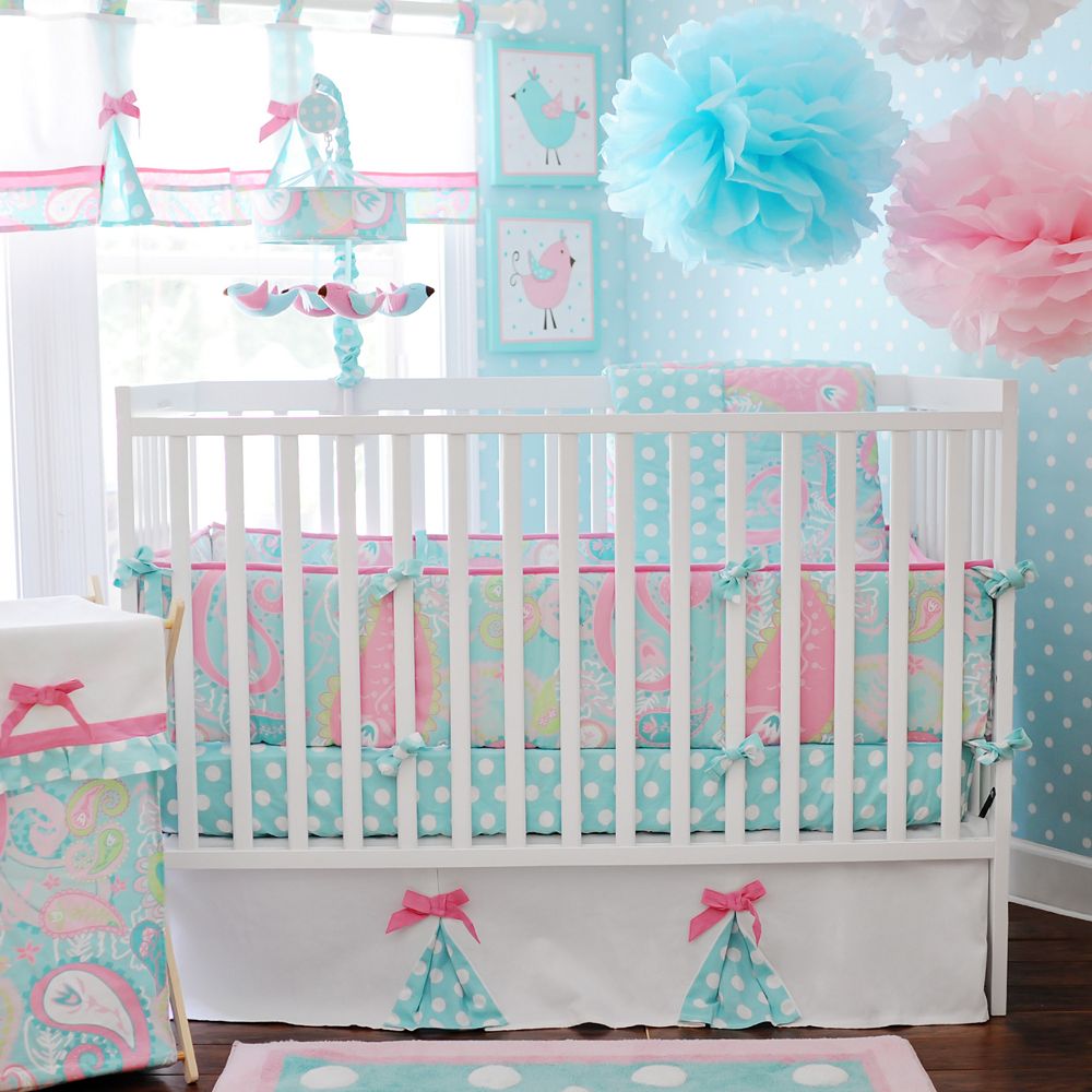 My Baby Sam 3 Pc Pixie Baby Aqua Crib Set